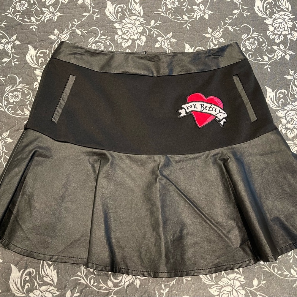 Black Skirt with Heart Patch